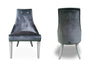 Charlotte Grey Velour & White High Gloss Dining Chair (Set Of 2) Model VGUNAC031-GRYWHT