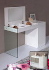 Volare Modern White Floating Glass Vanity w/ Mirror