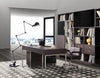 Modrest Ezra Modern Brown Oak and Grey Office Desk w/ Side Cabinet