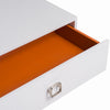 A&X Victoria Modern White Crocodile Nightstand