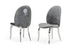 Modrest Vince Glam Grey Velvet Dining Chair Set Of 2 Model VGZAY622-GRY