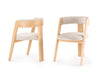 Modrest Washington Modern Cream Velvet & Natural Oak Dining Chair (Set Of 2) Model VGME121259-CDCHR