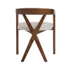 Modrest Weiss Mid Century Modern White Fabric & Walnut Dining Chair Model VGMAMI-1181-OT001