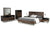 Eastern King Modrest Wharton Modern Dark Aged Oak Bedroom Set