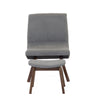 Modrest Whitney Modern Grey & Walnut Accent Chair & Ottoman