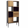 Cabot Natural Wood Finish and Black Bookcase Model WOR1003-TEAK