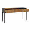 Cabot Natural Wood Finish and Black Console TableModel WOR1005-TEAK