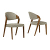 Modrest Arlo Mid-Century Beige & Walnut Dining Chair (Set of 2)