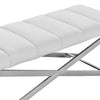Modrest Xane - Contemporary White & Brushed Stainless Steel Bench