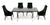 A&X Xavier Modern Black Crocodile & Stainless Steel Dining Table Model VGUNAA815-180-BLKCROC