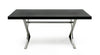 A&X Xavier - Modern Black Crocodile + Stainless Steel Dining Table