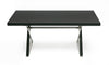 A&X Xavier - Modern Black Crocodile + Stainless Steel Dining Table