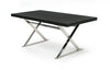 A&X Xavier - Modern Black Crocodile + Stainless Steel Dining Table