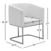 Modrest Yukon Modern White Fabric And Antique Brass Dining Chair Model VGVCB8362-WHTBRS