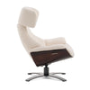 Modrest - Zahara Modern Beige Lounge Chair & Ottoman